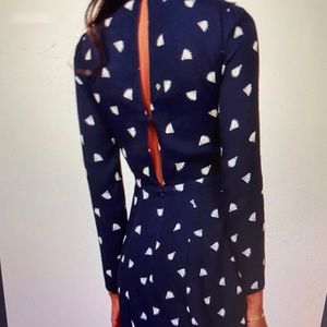Reformation fan Sharon Dress, navy and white